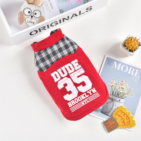 Color: Red, Size: 2L - New Teddy Pet Plaid Vest Jacket For Autumn And Winter