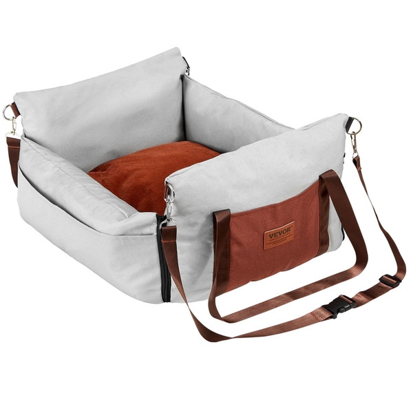 Dog Car Seat, Waterproof Dog Booster Seat for Car with Side Handles and A Storage Pocket, Clip-On S