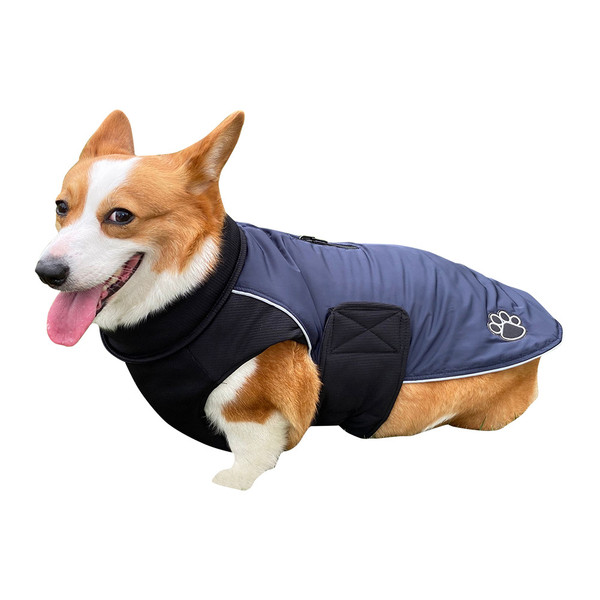 Color: Navy Blue, Size: S - Knitted reversible pet clothes