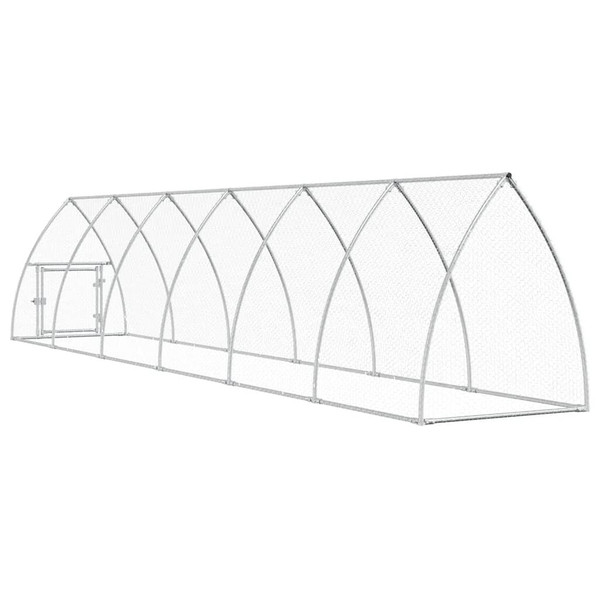 Chicken Cage Silver Galvanized Steel Large Durable