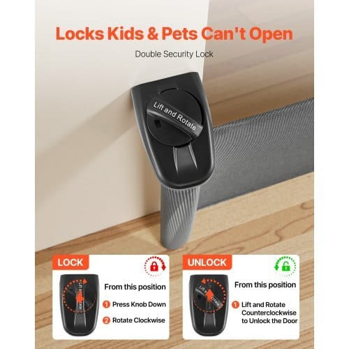 Retractable Baby Gate, Extends to 72.8 inch Wide, 31.3 inch Tall, with Security Lock, Easy to Use, 