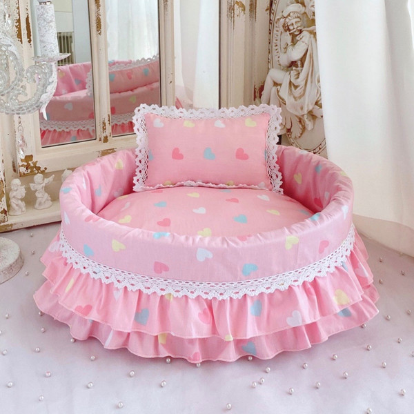 style: E, Size: 40X45CM - Princess Bed Removable And Washable Cute Pet Bed