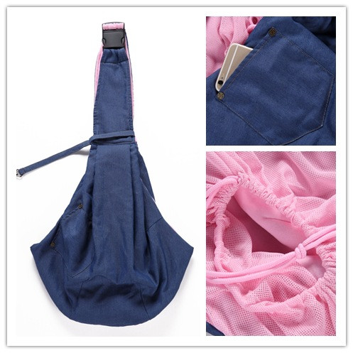 style: Light blue double bag adjustab - Pet Bag One-shoulder Pet Bag Skew Spanner Bag Breathable Do