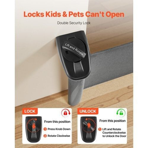  Retractable Baby Gate, Extends to 56.3 inch Wide, 31.3 inch Tall, with Security Lock, Easy to Use,