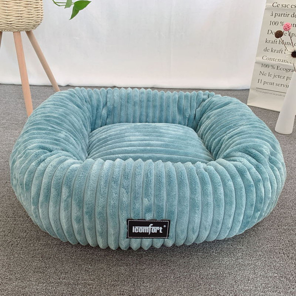 Color: Blue, Size: M - Warm Dog Bed Teddy Border Shepherd Small, Medium And Large Dog Thick And Sof