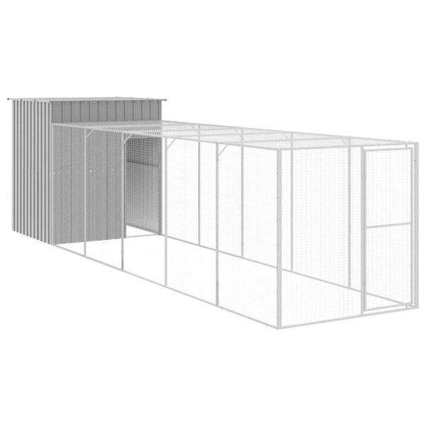 Chicken Cage Light Grey Galvanized Steel Large Doors