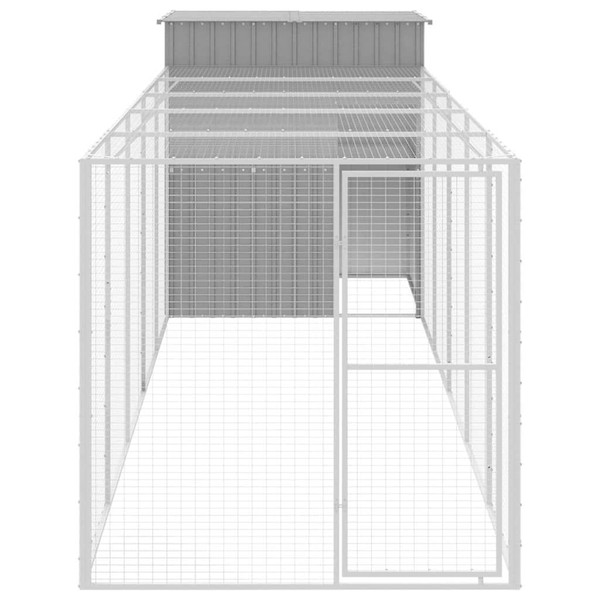 Chicken Cage Light Grey Galvanized Steel Large Doors