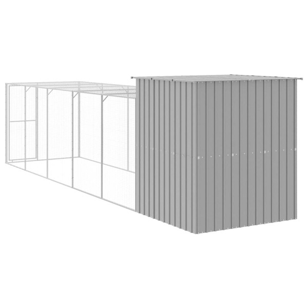 Chicken Cage Light Grey Galvanized Steel Large Doors