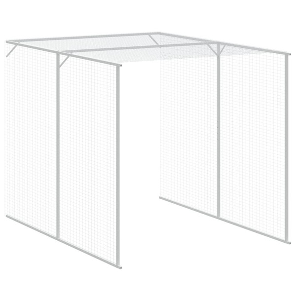 Chicken Cage Light Grey Galvanized Steel Large Doors