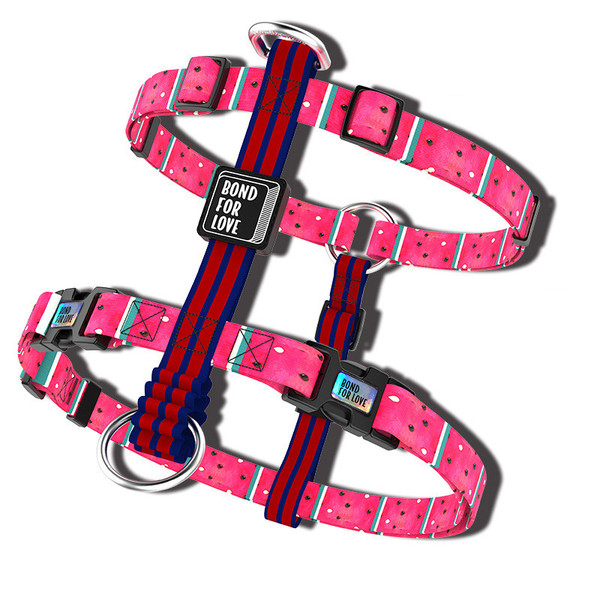 Color: Watermelon Red, Size: L - Dog Chest Harness Vest Collar Pet Large Dog Explosion-Proof Okinaw