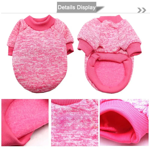 Size: M, Color: Red - Dog Warm Clothes Spring Autumn Winter Cute Fashion Jacket Round Neck Sweater 