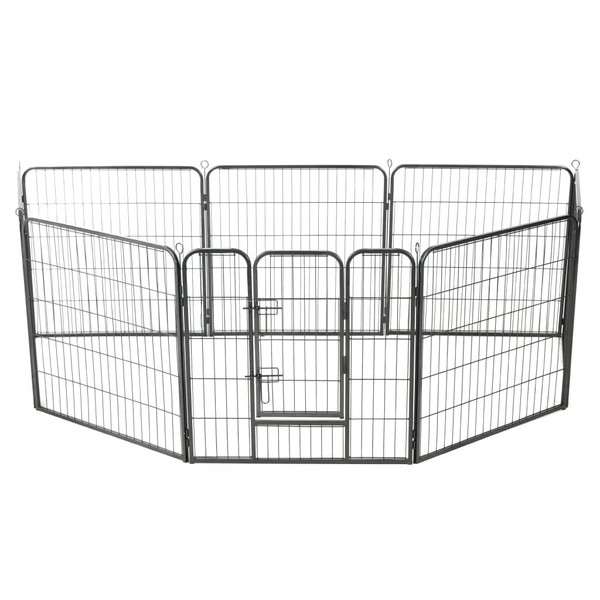 Dog Playpen Black Powder-coated steel 31.5x31.5 in per panel