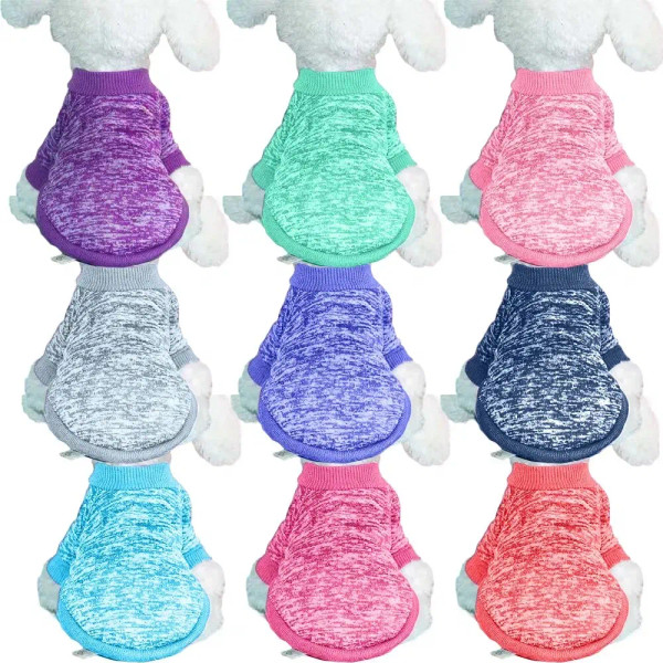 Size: L, Color: Red - Dog Warm Clothes Spring Autumn Winter Cute Fashion Jacket Round Neck Sweater 