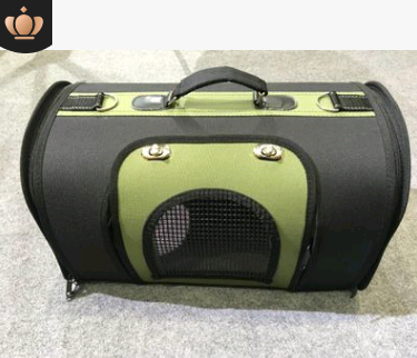 Color: Black green, Size: L - Pet dog backpack dog out portable folding bag breathable gas travel b
