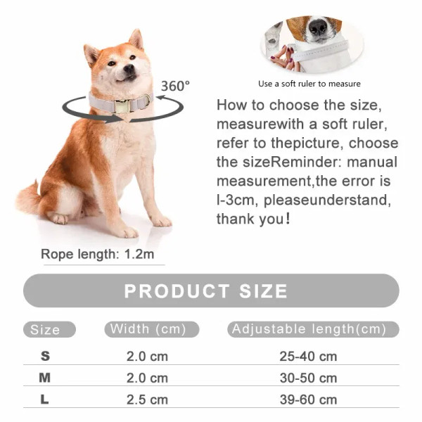 Color: WHITE, Size: L - Customized Deerskin Cat and Dog Collar, Adjustable Rope Set, Durable and Pe