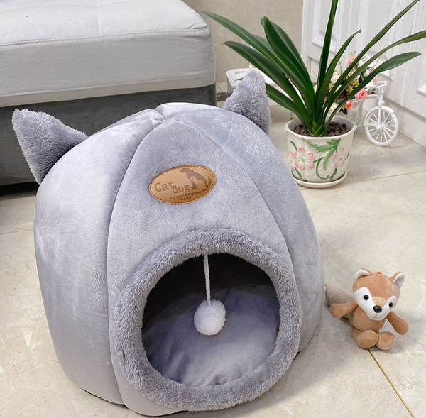 Color: Red, Size: L - Animal shaped cat litter to keep warm