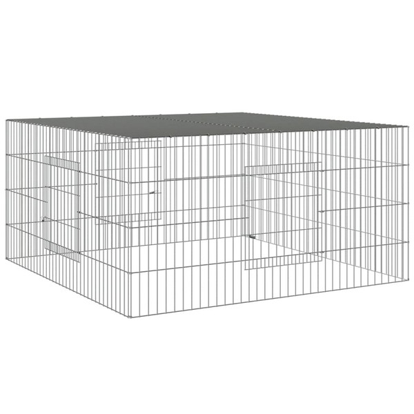 Rabbit Cage Silver Galvanized Iron Large Durable Rabbit Cage