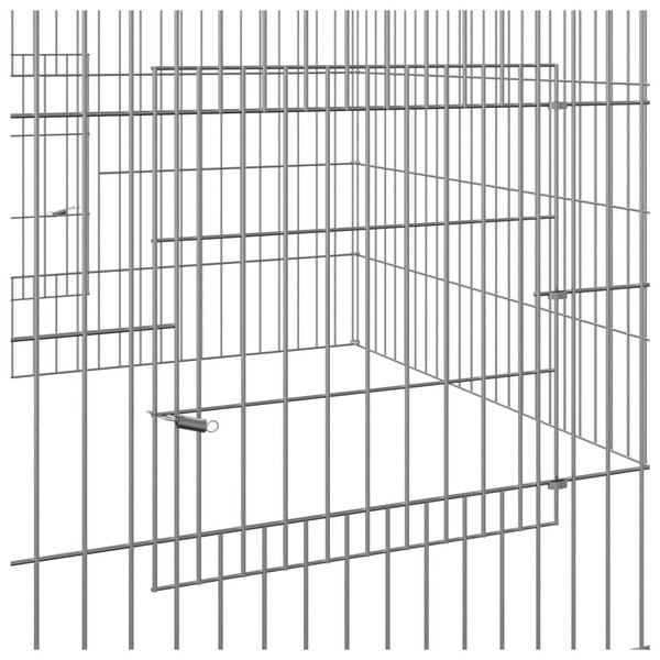 Rabbit Cage Silver Galvanized Iron Large Durable Rabbit Cage