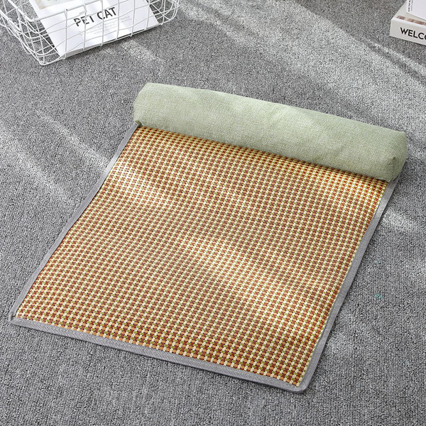 Color: Green, Size: M - Summer pet mat sleeping mat