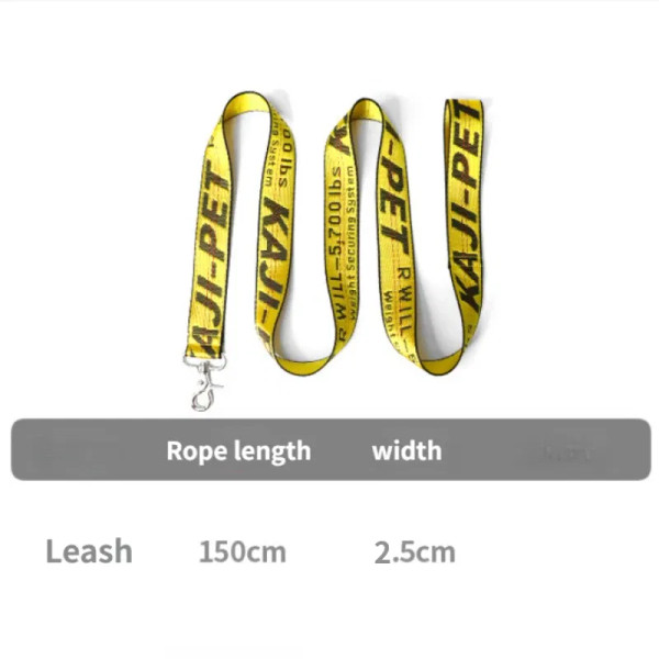 Color: Gold, Size: XL - Fashion Dog Collar Leash Set Gold Chain Nylon Pets Dog Collar Leash Long Ro