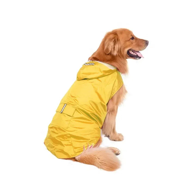 Color: Red, Size: XXL - Dog Raincoat Waterproof Hoodie Jacket Rain Poncho Pet Rainwear Clothes with