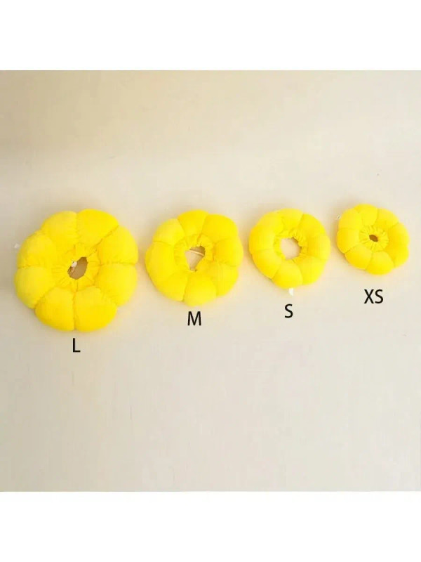 Size: S, Color: ROSE RED - Adjustable Cat Recovery Collar Cute Solar Flower Neck Cone After Surgery