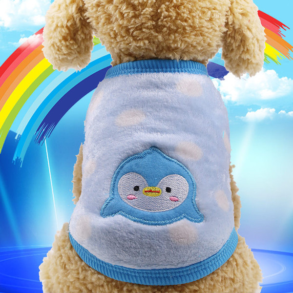 Color: Blue penguin, Size: M - Flannel warm pet clothes