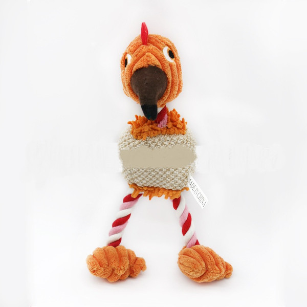 Three-Color Cotton Rope Pet Sounding Toy Bird