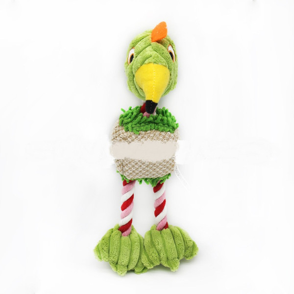 Three-Color Cotton Rope Pet Sounding Toy Bird