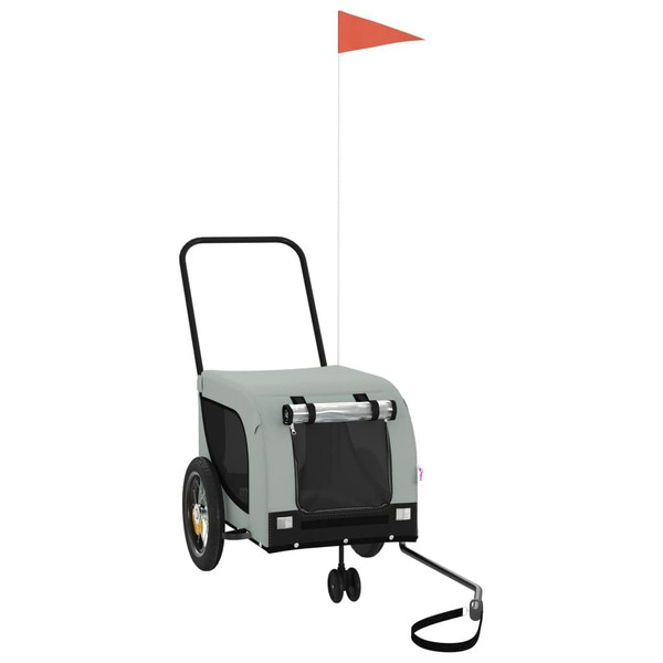  Pet Bike Trailer Grey and Black Oxford fabric, iron, PVC Medium