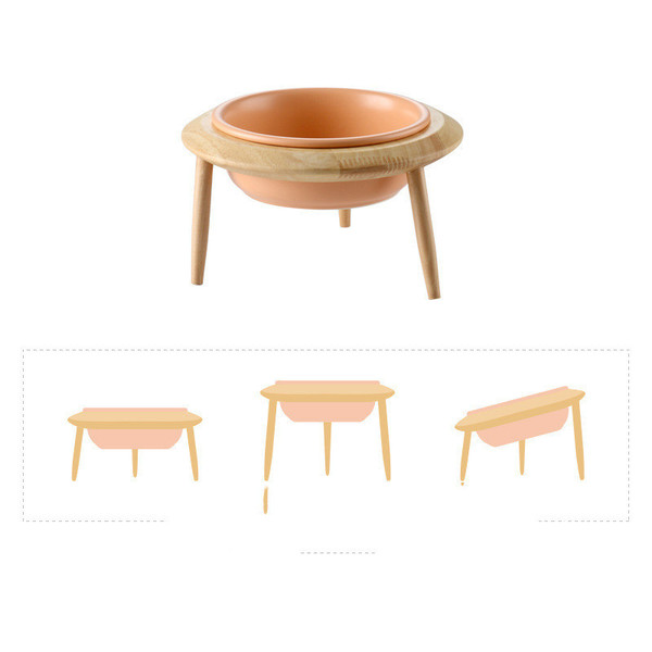 Color: Orange A - Ceramic wooden bowl