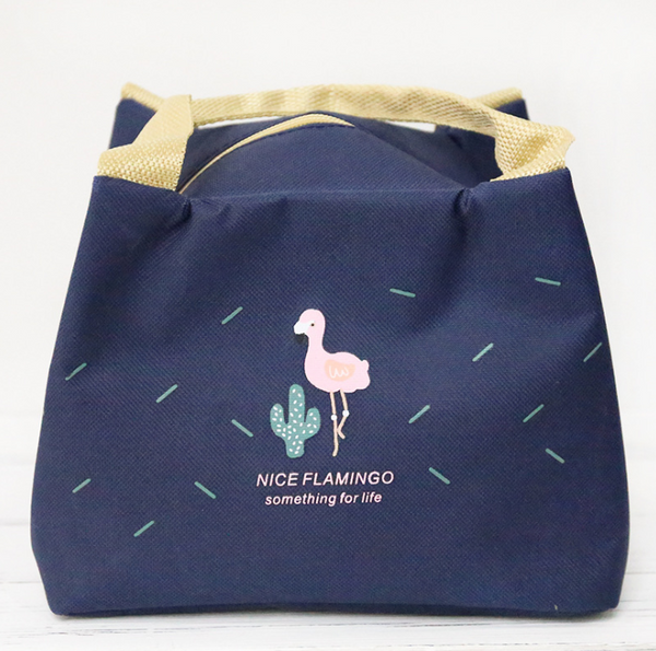 0202 Flamingo heat preservation lunch box pouch bag waterproof belt rice heat preservation bag alum