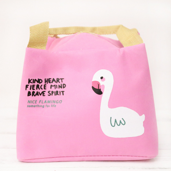 0202 Flamingo heat preservation lunch box pouch bag waterproof belt rice heat preservation bag alum