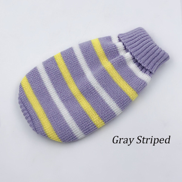 Color: Grey Striped, Size: 4sizes - Puppy milk dog sweater cat clothes