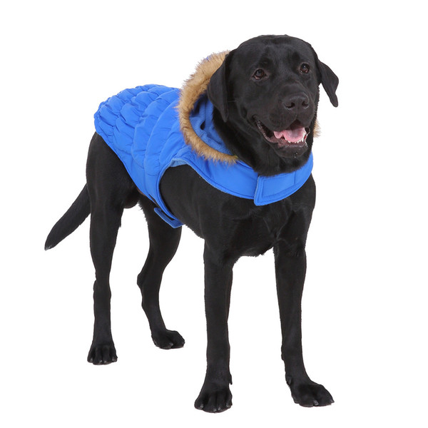 Color: Blue, Size: XXL - Pet clothes winter clothes big dog clothes night reflective
