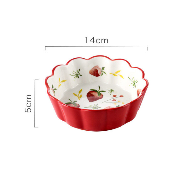 Color: Red, Style: A - Ceramic pet bowl