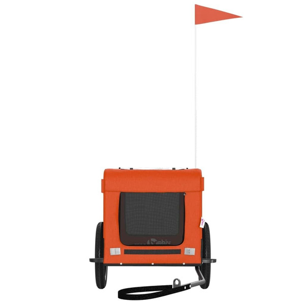  Pet Bike Trailer Orange and Black Oxford Fabric, Iron, PVC Small A949-93907