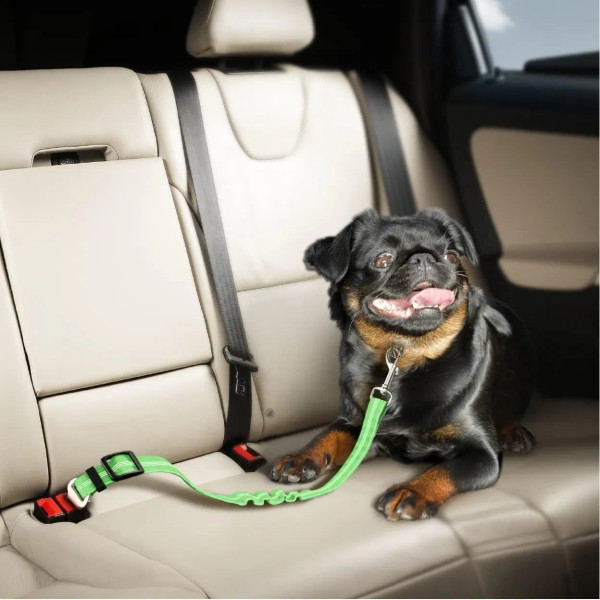 Color: Blue - Universal Adjustable Cat Dog Seat-Belt Elastic & Reflective Vehicle Nylon Seat Belt f