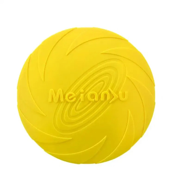 Color: Yellow, Size: XS?€old?‰ - OUZEY Bite Resistant Flying Disc Toys For Dog Multifunction Pet Pu