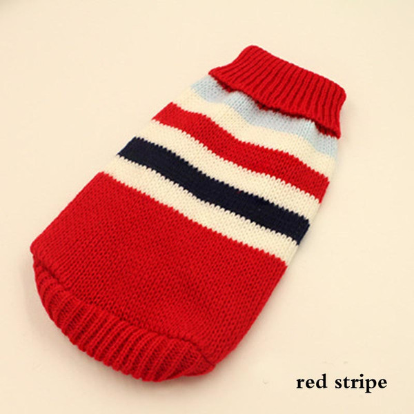 Color: Red stripe, Size: 6sizes - Puppy milk dog sweater cat clothes