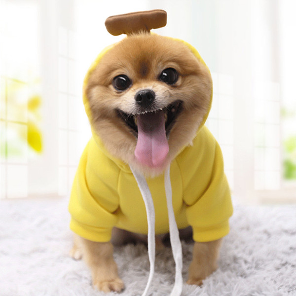 Color: Yellow, Size: S - Cute Pet Dog Clothes Cartoon Clothes for Dogs Cotton Dog Cat Vest Shirt