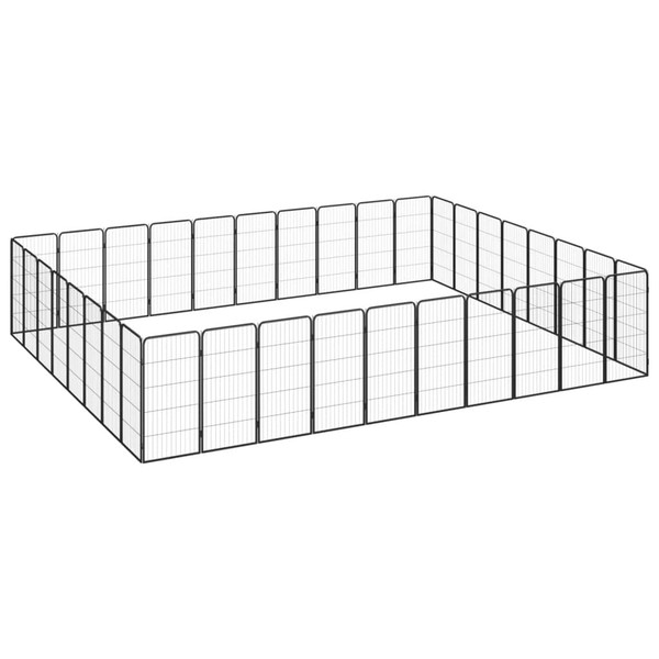  Dog Playpen Black Powder-coated steel Expandable Dog Playpen