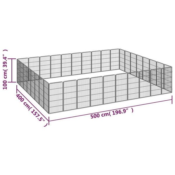  Dog Playpen Black Powder-coated steel Expandable Dog Playpen