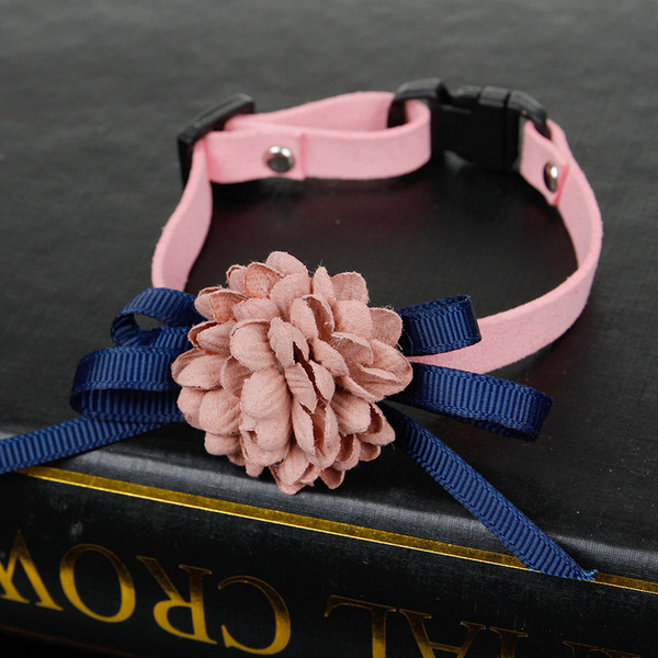 Color: Pink, Size: M - Flower Pet Collar Necklace