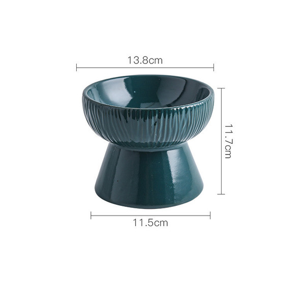 Tall ceramic cat food bowl