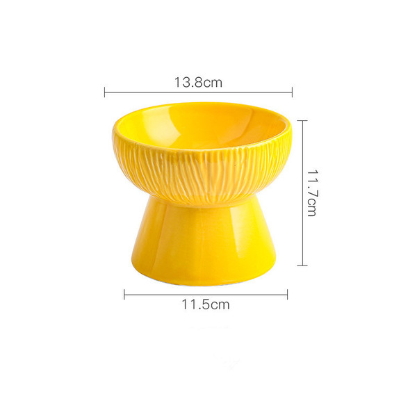 Tall ceramic cat food bowl