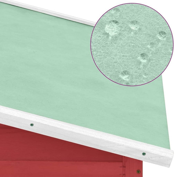  Chicken Coop Red and White Solid fir wood, Plywood, Galvanized steel