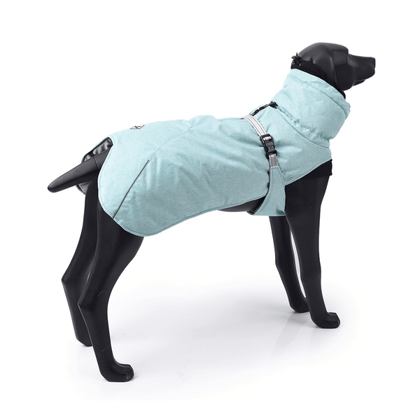 New Style Dog Winter Jacket with Waterproof Warm Polyester Filling Fabric-(blue,size XL)
