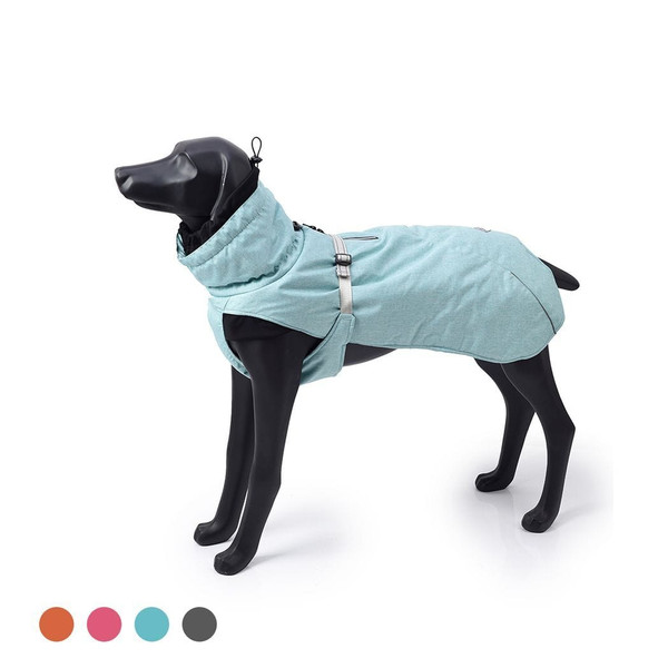 New Style Dog Winter Jacket with Waterproof Warm Polyester Filling Fabric-(blue,size XL)