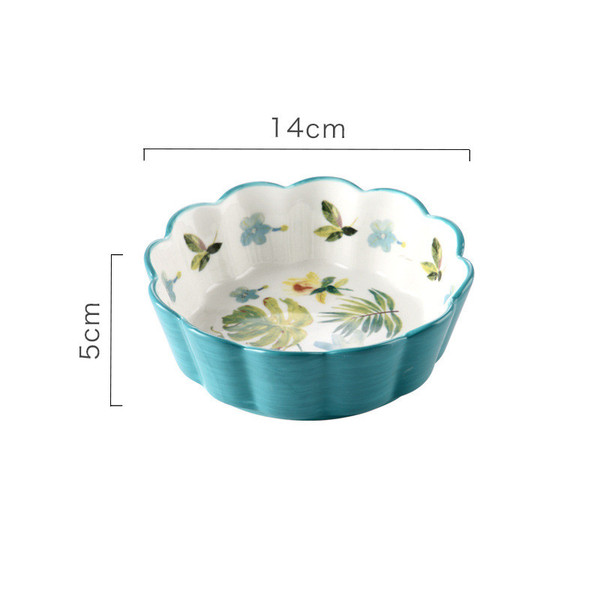 Color: Blue, Style: A - Ceramic pet bowl